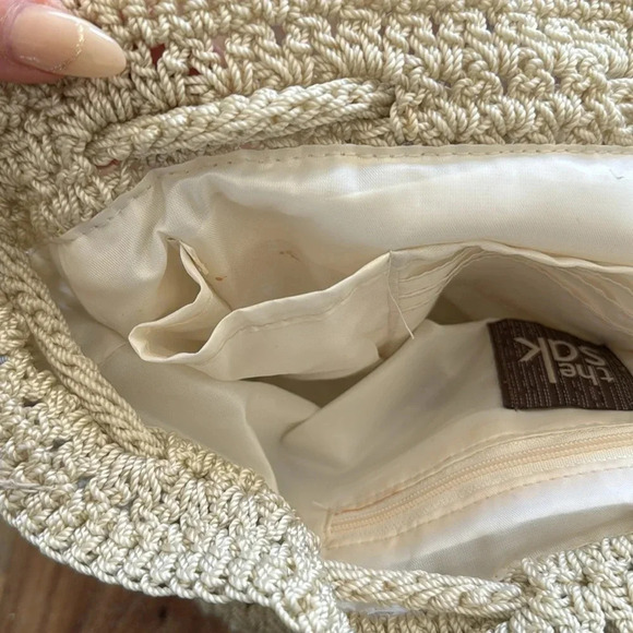 The Sak Neutral Cream Tan Crochet Shoulder Bag Purse - Picture 6 of 10